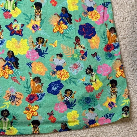 Disney Encanto Green Sleeveless Nightgown with Flutter Sleeves - Picture 6 of 10